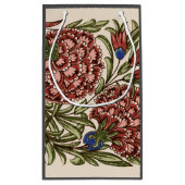 カーネーションフラワータイルアンティーク素朴アート スモールペーパーバッグ (裏面)