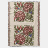 カーネーションフラワータイルアンティーク素朴アート スローブランケット (正面縦)