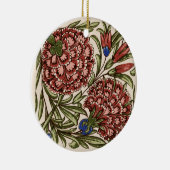 カーネーションフラワータイルアンティーク素朴アート セラミックオーナメント (右)