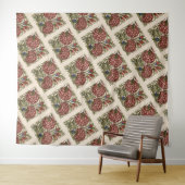 カーネーションフラワータイルアンティーク素朴アート タペストリー (インサイチュ(横))