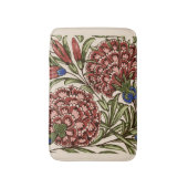 カーネーションフラワータイルアンティーク素朴アート バスマット (正面縦)