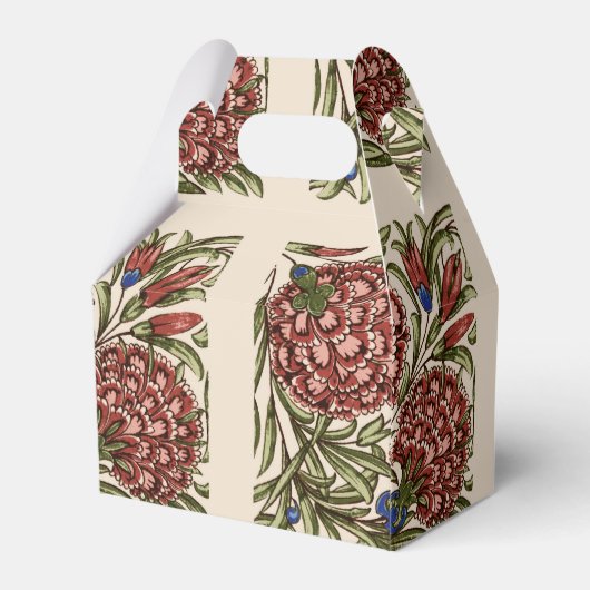 カーネーションフラワータイルアンティーク素朴アート フェイバーボックス (裏面サイド)