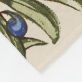 カーネーションフラワータイルアンティーク素朴アート フリースブランケット (角)