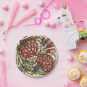 カーネーションフラワータイルアンティーク素朴アート ペーパープレート (パーティー)