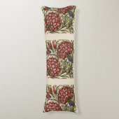 カーネーションフラワータイルアンティーク素朴アート ボディピロー (正面縦)