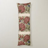 カーネーションフラワータイルアンティーク素朴アート ボディピロー (裏面 (縦))