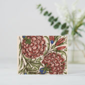 カーネーションフラワータイルアンティーク素朴アート ポストカード (スタンド正面)