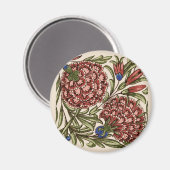 カーネーションフラワータイルアンティーク素朴アート マグネット (正面/裏面)