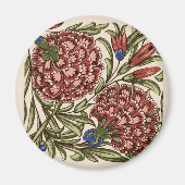 カーネーションフラワータイルアンティーク素朴アート マグネット (正面)