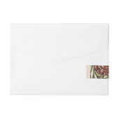 カーネーションフラワータイルアンティーク素朴アート ラップアラウンド宛名ラベル (裏面)