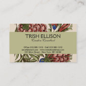 カーネーションフラワータイルアンティーク素朴アート 名刺 (裏面)