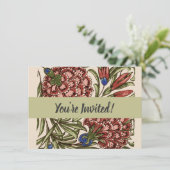 カーネーションフラワータイルアンティーク素朴アート 招待状 (スタンド正面)