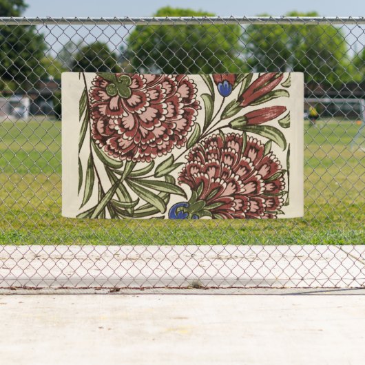 カーネーションフラワータイルアンティーク素朴アート 横断幕 (インサイチュ)