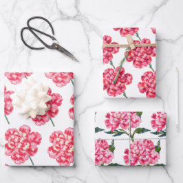 カーネーションフローラエレガント水彩母の日 ラッピングペーパーシート
