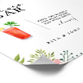 カーネーションフローラスクリプトミモザバー結婚のサイン ポスター (角)