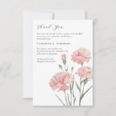 カーネーションフローラ写真悔やみや弔慰葬儀記念 サンキューカード (正面)