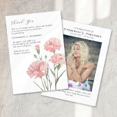 カーネーションフローラ写真悔やみや弔慰葬儀記念 サンキューカード