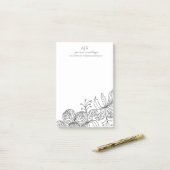 カーネーションフローラ植物花線芸術 ポストイット (デスク上)