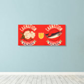 カーネーションブランドサーモンラベル – ワシントン州シアトル キャンバスプリント (インサイチュ (ウッドフロア))