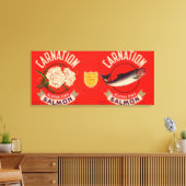 カーネーションブランドサーモンラベル – ワシントン州シアトル キャンバスプリント (インサイチュ (リビング))