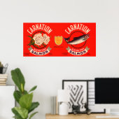 カーネーションブランドサーモンラベル – ワシントン州シアトル ポスター (ホームオフィス)