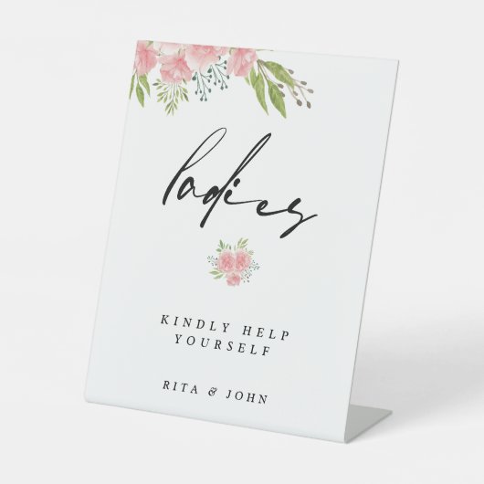 カーネーションボホフローラレディース結婚バスルームのサイン 台座サイン (正面)