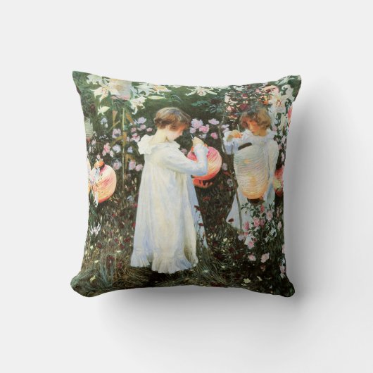 カーネーションユリユリのバラのアメリカ人のMoJoの枕 クッション (正面)