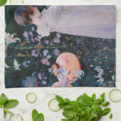 カーネーションリリリーバラジョンシンガーサーゲントアート キッチンタオル (折り畳み)