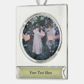 カーネーションリリリーバラジョンシンガーサーゲントアート シルバープレートバナーオーナメント (左)