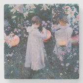 カーネーションリリリーバラジョンシンガーサーゲントアート ストーンコースター (正面)