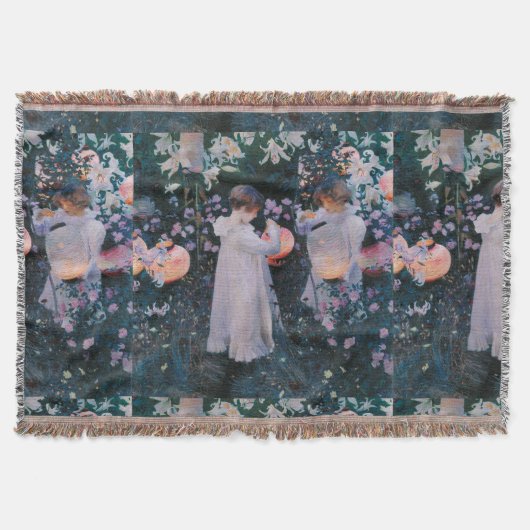 カーネーションリリリーバラジョンシンガーサーゲントアート スローブランケット (正面)