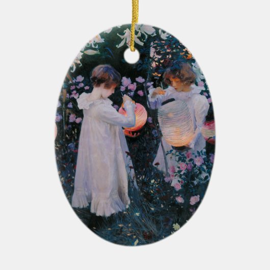 カーネーションリリリーバラジョンシンガーサーゲントアート セラミックオーナメント (正面)