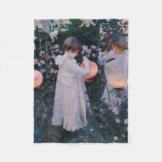 カーネーションリリリーバラジョンシンガーサーゲントアート フリースブランケット (正面)