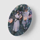 カーネーションリリリーバラジョンシンガーサーゲントアート ラウンド壁時計 (傾斜)