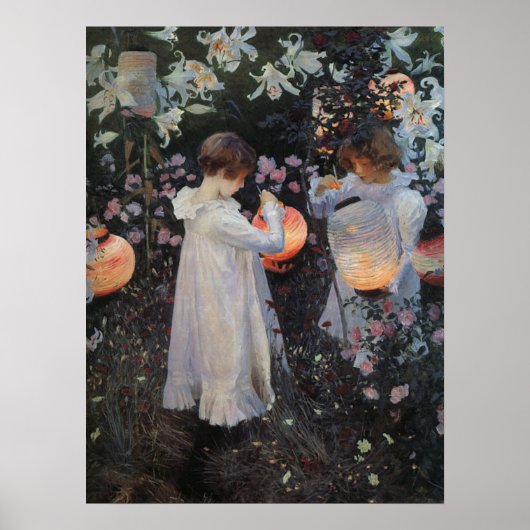 カーネーションリリーバラサージェントプリント ポスター (正面)