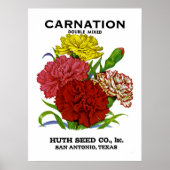 カーネーションヴィンテージシードパケット ポスター (正面)
