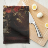カーネーション付き花瓶by Vincent vanゴッホ キッチンタオル (四つ折り)