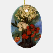 カーネーション付き花瓶by Vincent vanゴッホ セラミックオーナメント (裏面)