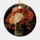 カーネーション付き花瓶by Vincent vanゴッホ セラミックオーナメント (裏面)