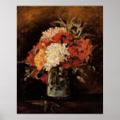 カーネーション付き花瓶by Vincent vanゴッホ ポスター (正面)