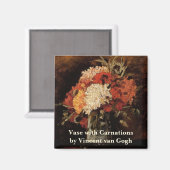 カーネーション付き花瓶by Vincent vanゴッホ マグネット (正面/裏面)