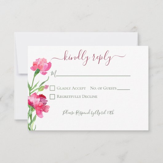 カーネーション忘れとメノッツ結婚ズ 出欠カード (正面)