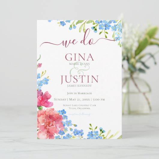 カーネーション忘れ&メノッツ結婚式招待状 招待状 (スタンド正面)