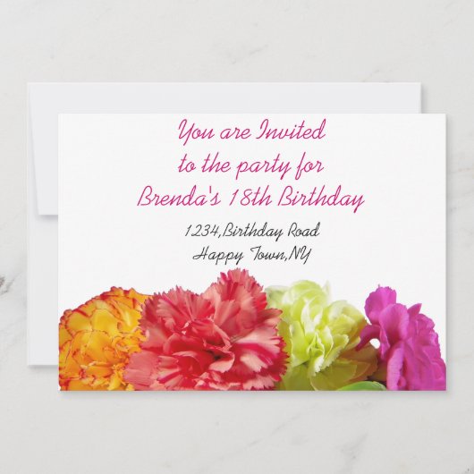 カーネーション招待状テンプレート 招待状 (正面)