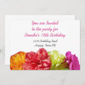 カーネーション招待状テンプレート 招待状 (正面/裏面)