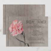 カーネーション素朴ブライダルシャワー招待状 招待状 (正面/裏面)