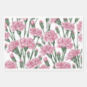 カーネーション花シームレス ラッピングペーパーシート (正面)