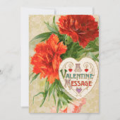 カーネーション花ヴィンテージバレンタインデー シーズンカード (正面)
