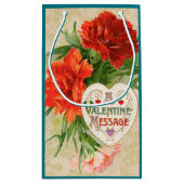 カーネーション花ヴィンテージバレンタインデー スモールペーパーバッグ (裏面)