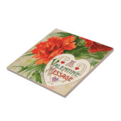 カーネーション花ヴィンテージバレンタインデー タイル (側面)